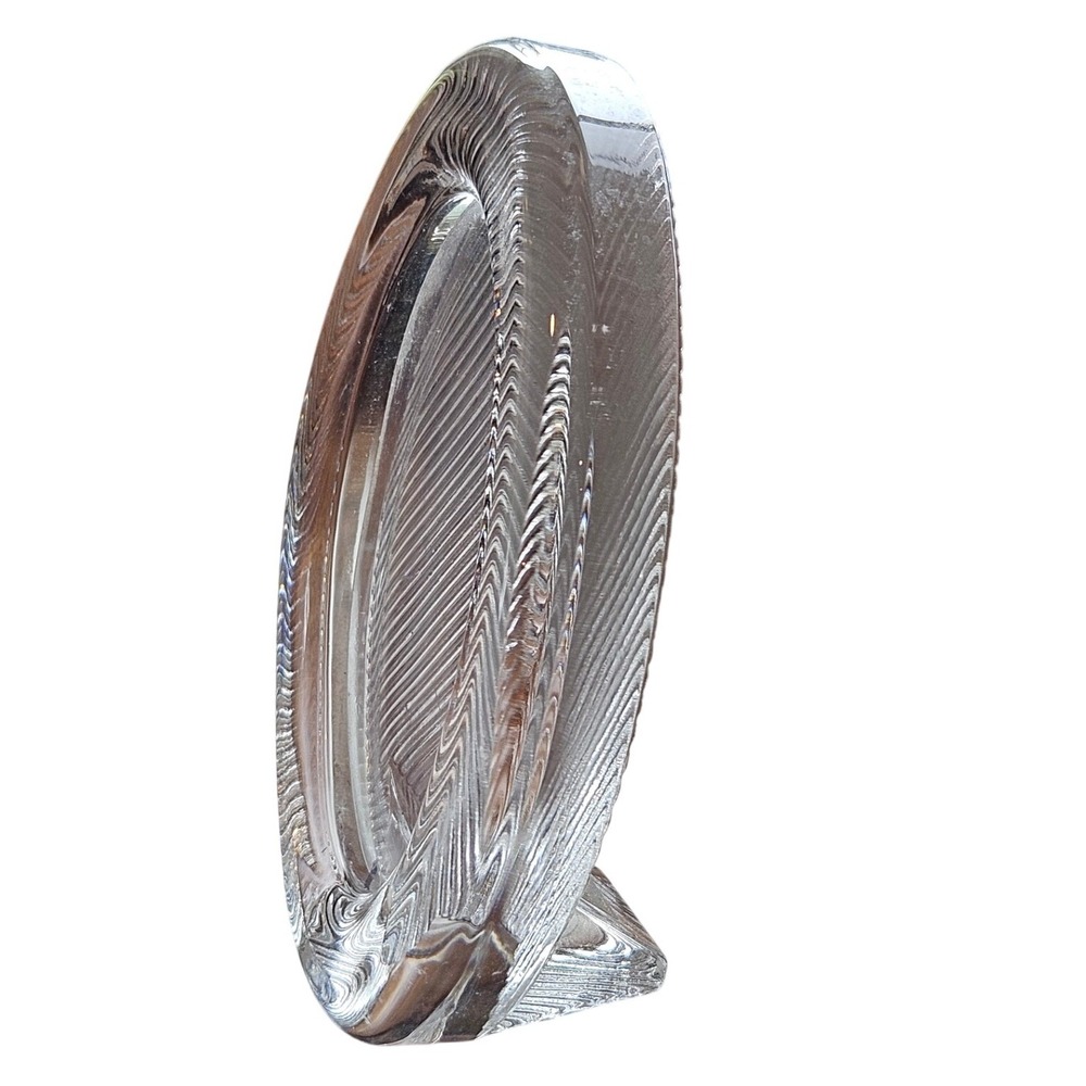 Mikasa Crystal Oval Picture Frame Ribbed Pleated Glass Tabletop Made in Japan